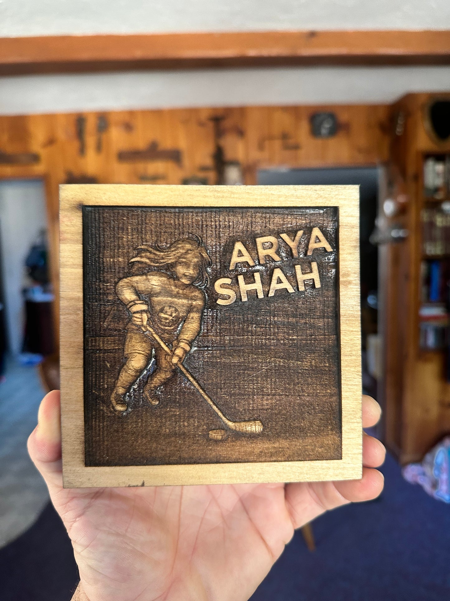 Kid’s Cartoon 5”x5” Wood Sculpt Laser Etch Portrait