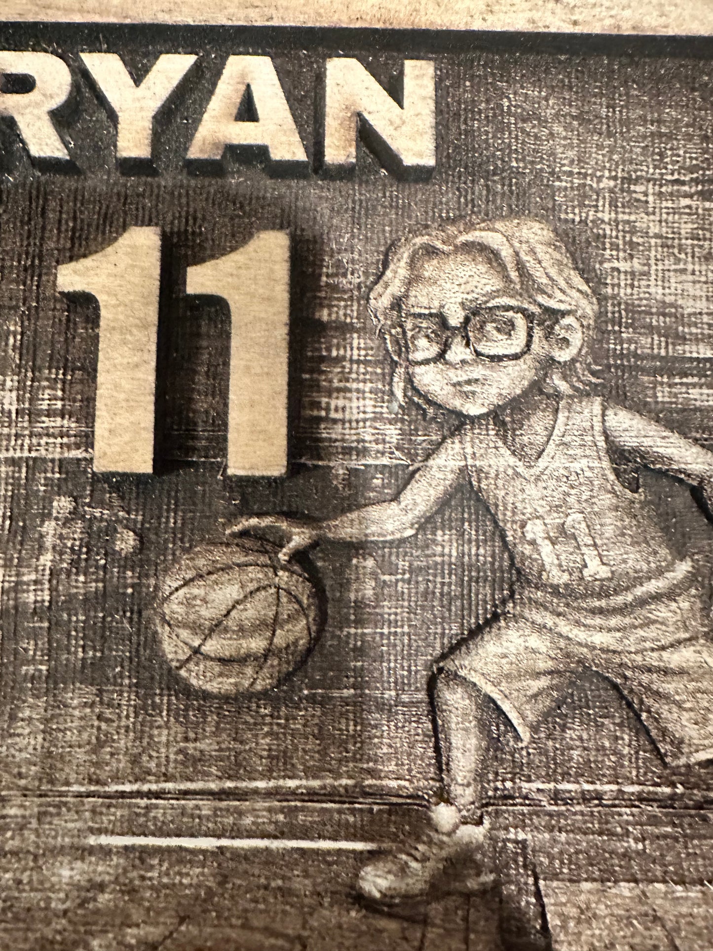 Kid’s Cartoon 5”x5” Wood Sculpt Laser Etch Portrait