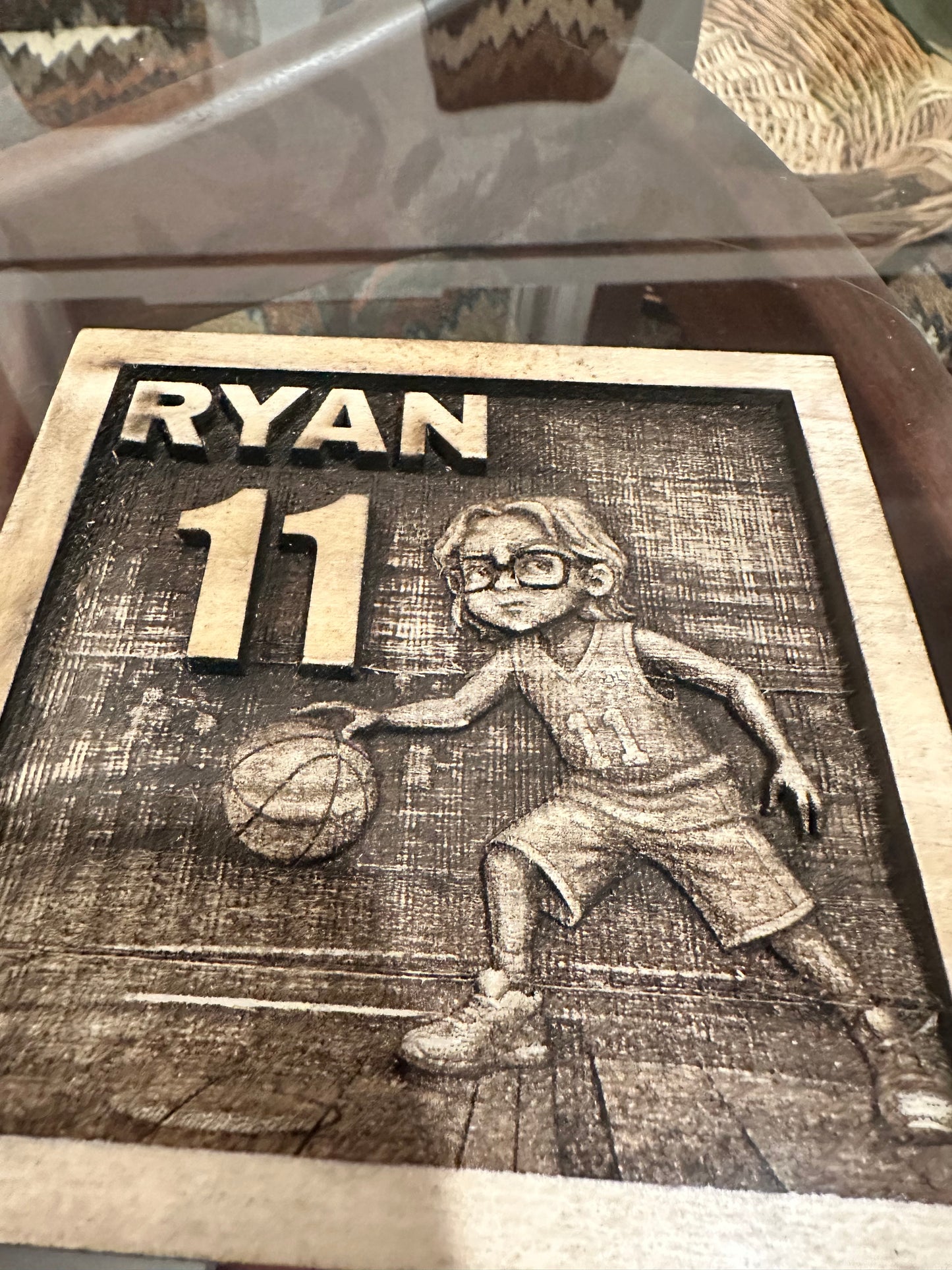 Kid’s Cartoon 5”x5” Wood Sculpt Laser Etch Portrait