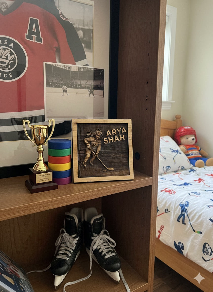 Kid’s Cartoon 5”x5” Wood Sculpt Laser Etch Portrait